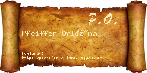 Pfeiffer Oriána névjegykártya